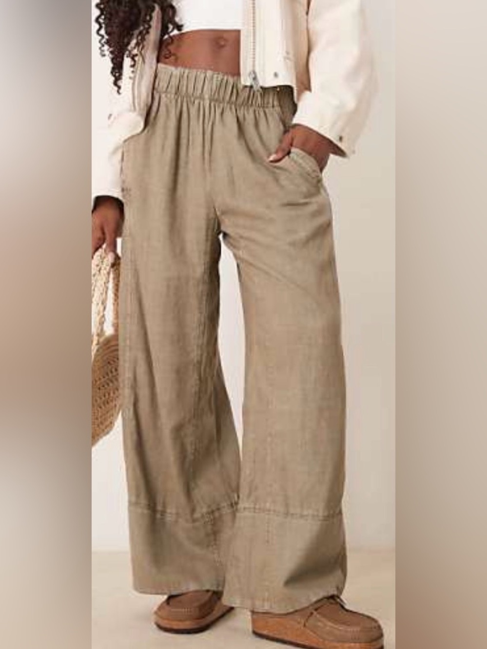 Free People Days End Linen Blend Pants
